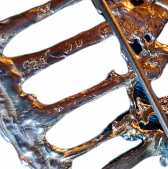 925 Silver Texture Pine Tree Forrest Woods Pin Brooch Unique Nature Scene - Picture 5 of 5